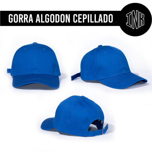 GORRA ALGODON CEPILLADO COLOR AZUL REY