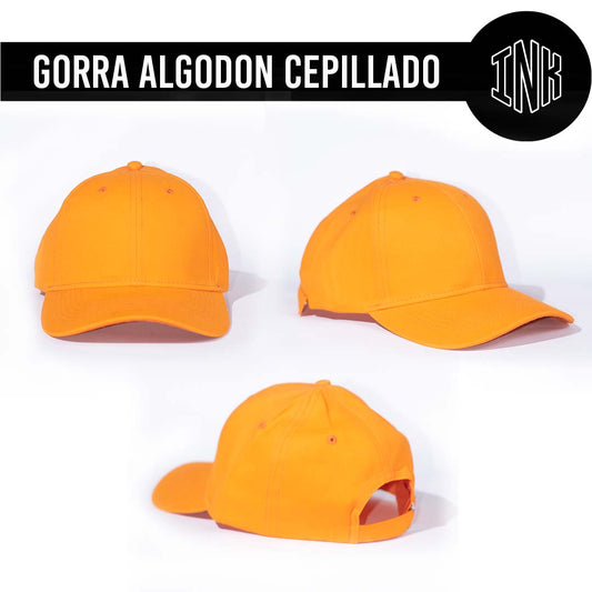 GORRA ALGODON CEPILLADO COLOR NARANJA