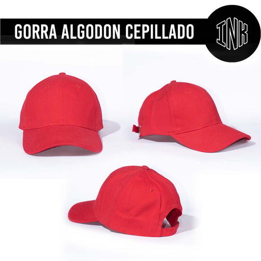 GORRA ALGODON CEPILLADO COLOR ROJO