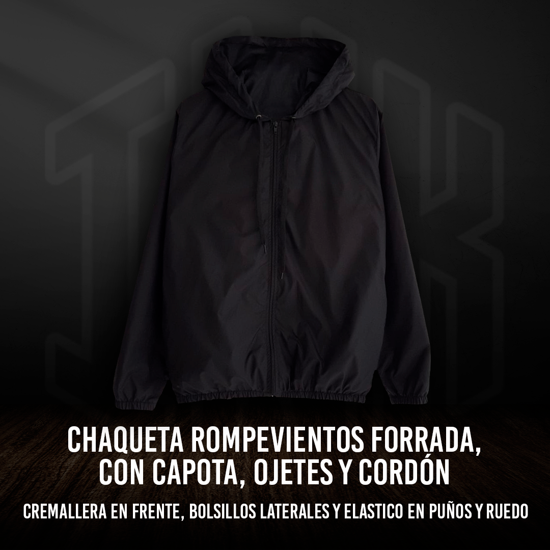 CHAQUETA ROMPEVIENTOS CON CAPOTA