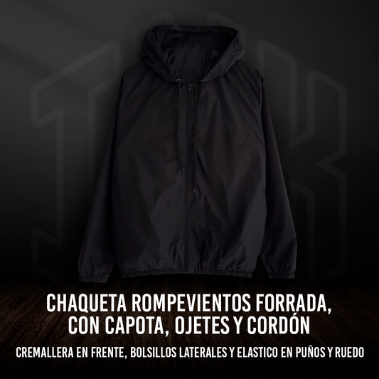 CHAQUETA ROMPEVIENTOS CON CAPOTA