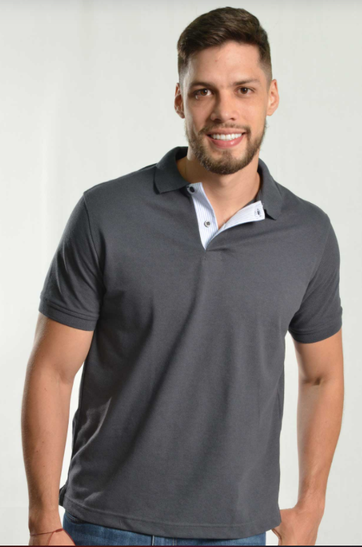 Camisa polo gris oscuro online